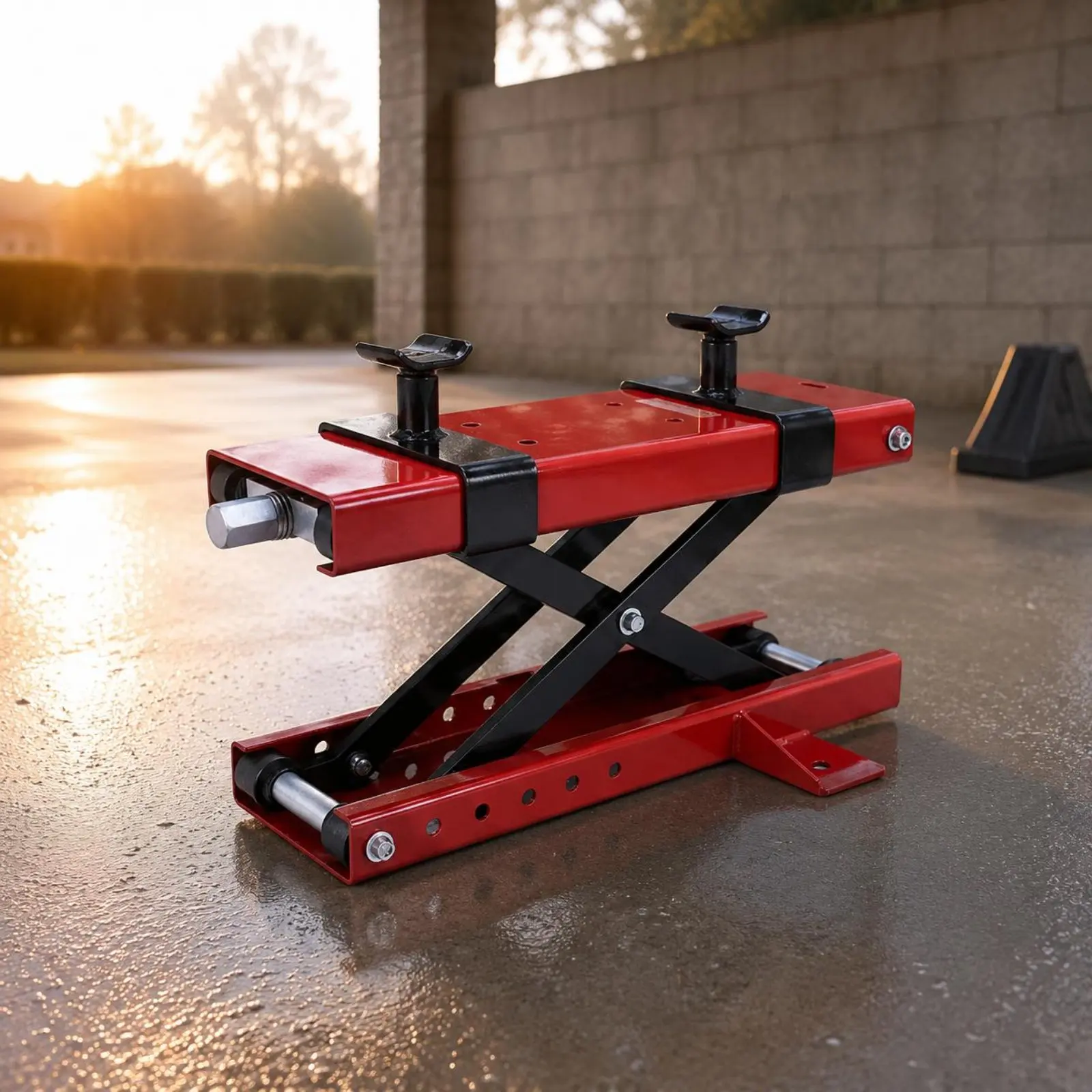 

Motorcycle Lift Table Adjustable Height Motorcycle Scissor Lift Bike Repair Stand Wide Deck Vehicle Support Non-Slip for Garage