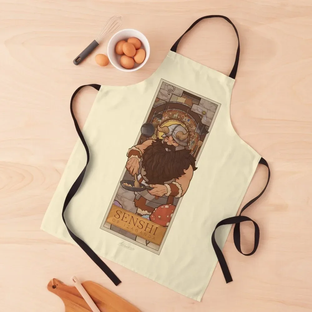 

Senshi of Izaganda, Art Nouveau Illustration Apron Women's Men gift manicurist Kitchens Woman Apron