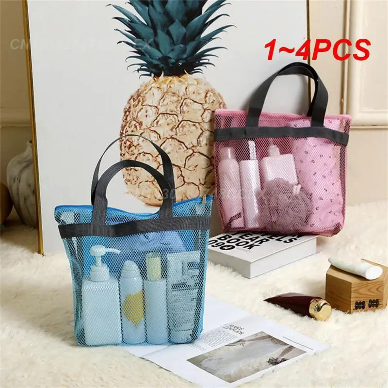 1~4PCS Mom Baby Beach Bags Sand Away Foldable Protable Mesh Bag For Towels Women Cosmetic Makeup Bag Beach Toy Bag Big Size