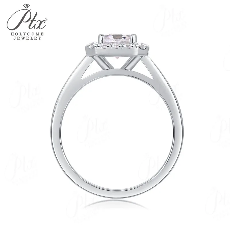 Moissanite Ring Asscher Cut S925 D Color VVS1 Clarity Hypoallergenic Jewelry Sparkling Ring Ideal for Women's Daily Wear