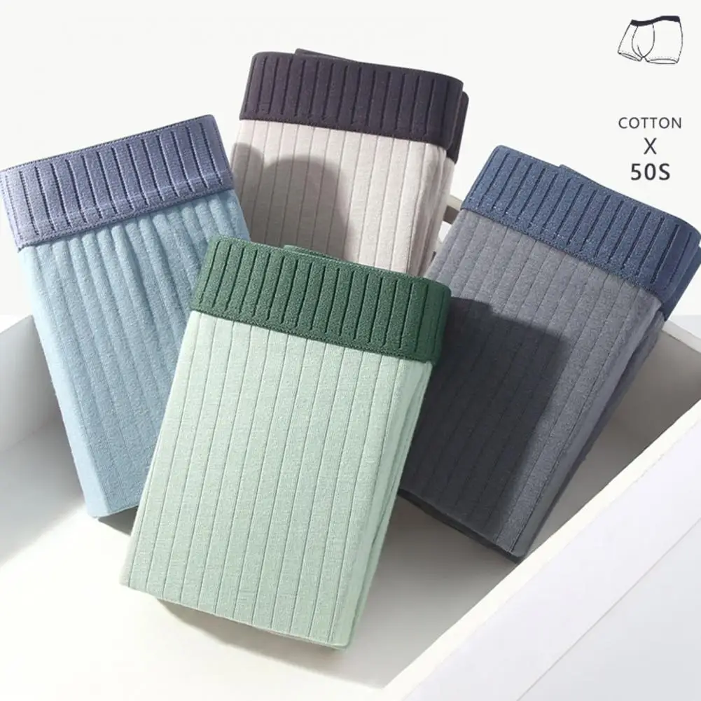 Boxers Quick Dry para Homens, Calcinhas Macias na Moda, Calcinhas Slim Fit, 4 PCs