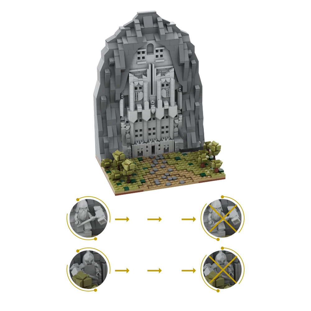 ゴブリックス MOC ビルディングブロック ミニ エレボラー テクノロジーブリック ホビター映画 ストリートビュー 城 組み立て済み建築模型玩具