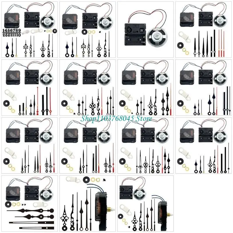 Quarz-Uhrwerk-Set, batteriebetrieben, 12888, Ersatz für Uhrwerke für Wanduhren, DIY-Reparatur, 0200+0121 – Detail 1