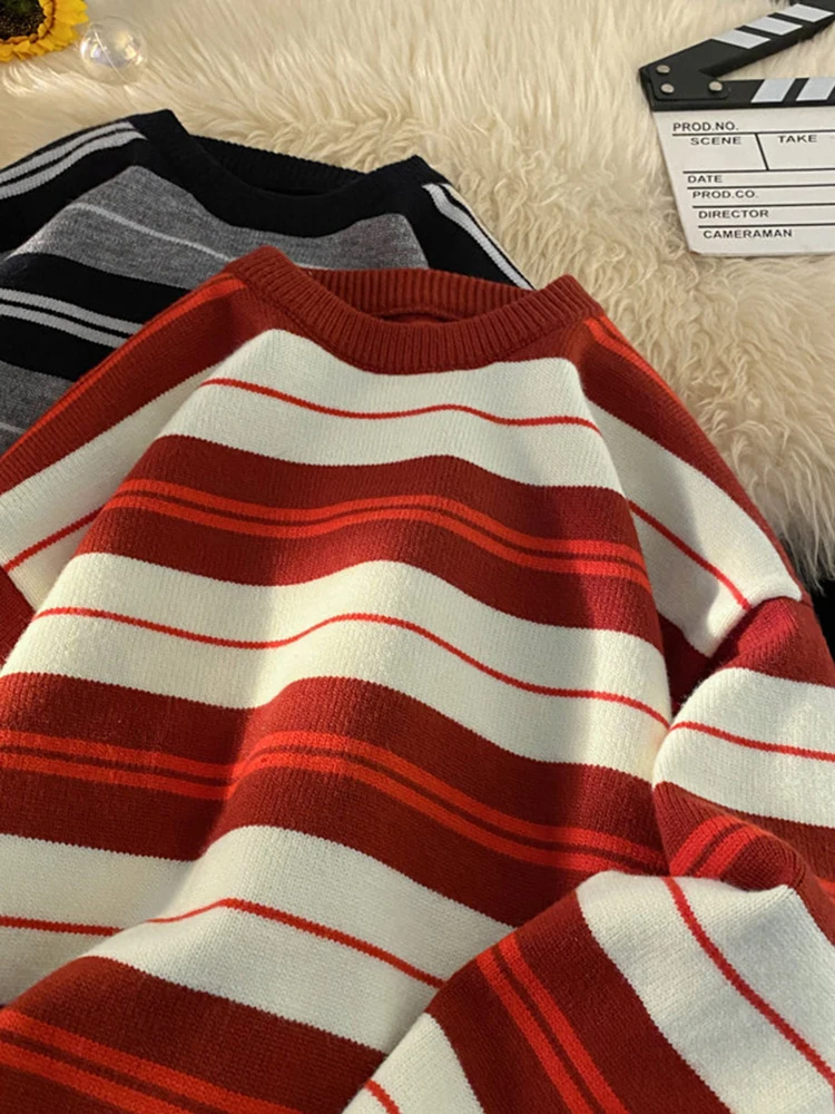 

Мужской трикотажный свитер с круглым вырезом, свободного кроя, утепленный, осенне-зимний, повседневный, комфортный, мягкий, для ношения под одеждой, новинка 2024 года