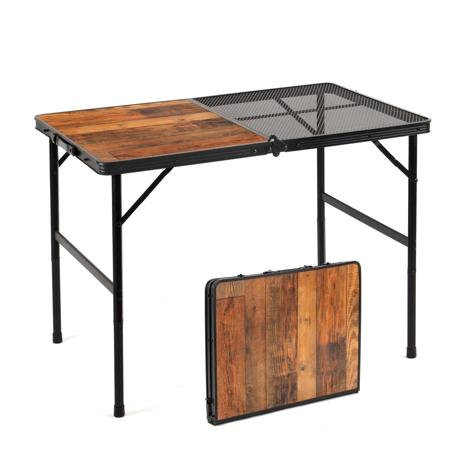 

Folding Camping Table for Picnic Table - Adjustable Height Side Tables for Home Kitchen Garden - Outdoor Camp Small Foldable Tab