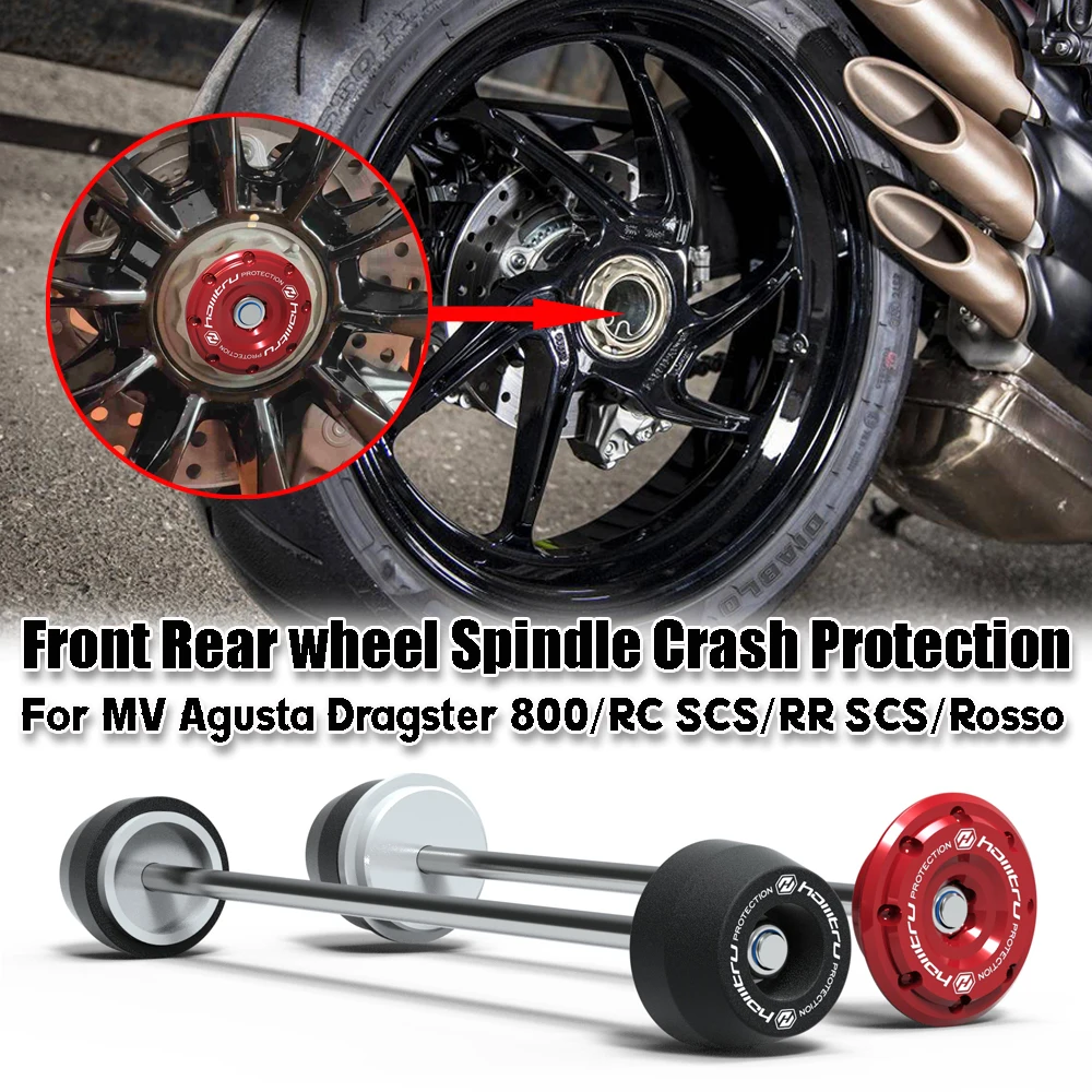 

For MV Agusta Dragster 800 2018-2023 Dragster 800 RC SCS/RR SCS/Rosso 2022-2023 Front Rear wheel Spindle Crash Protection