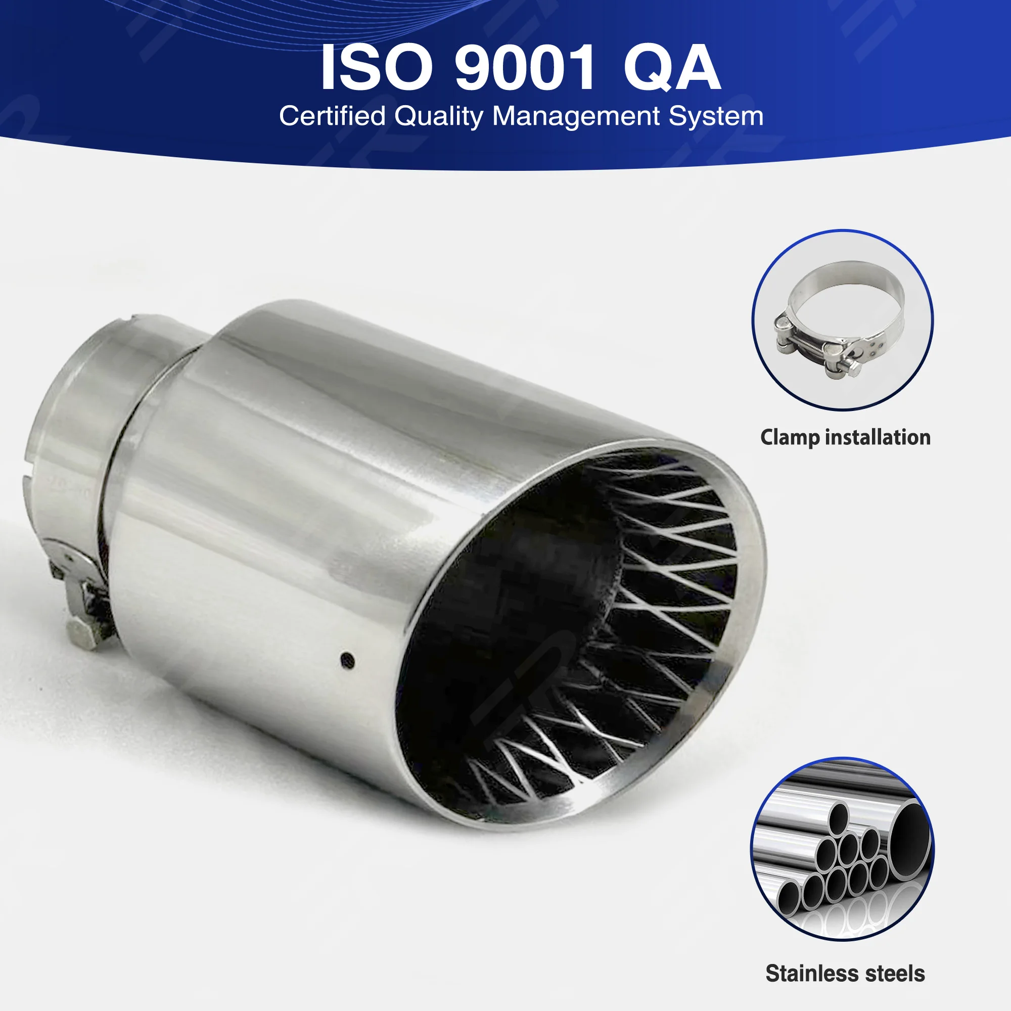 ER 1 قطعة 101 مللي متر خارج الفضة 304 الفولاذ المقاوم للصدأ العادم نصائح لتعديل العالمي اكسسوارات السيارات ترقية الخمار الأنابيب الذيل الفوهات #3