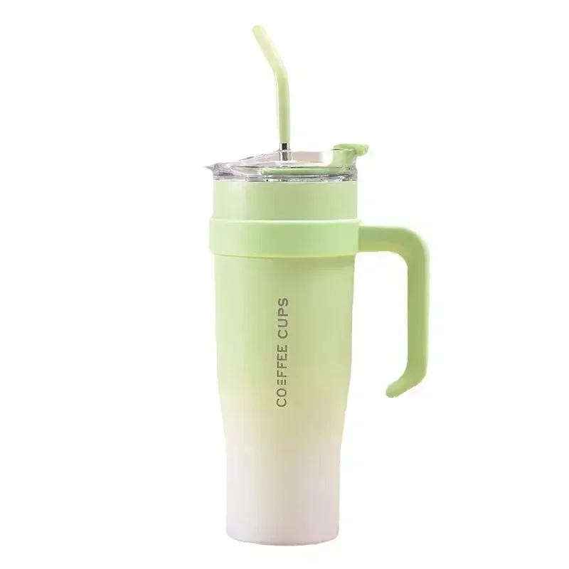 Stainless Steel Vacuum Straw Cup with Lids Home Outdoor Drinkware Water Bottle Portable Mugs Coffee Cups Juice Milk Thermos Cup