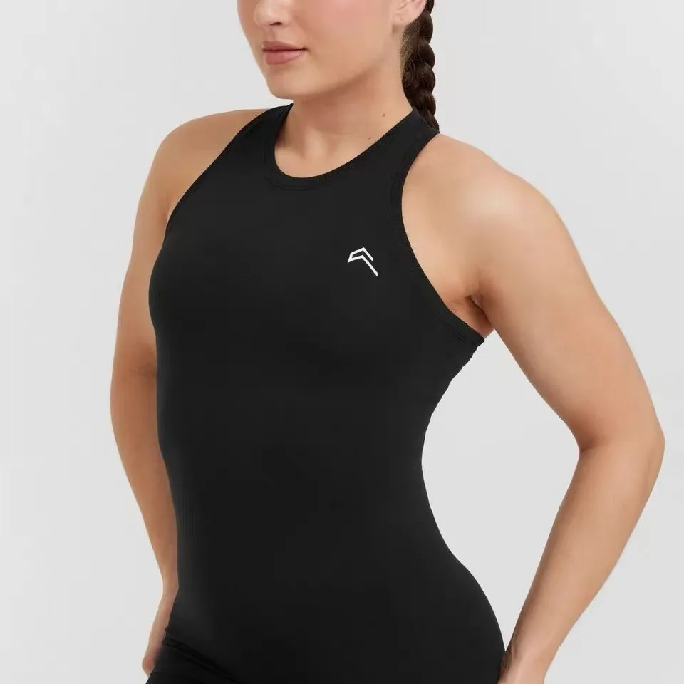 

Summer Women's Yoga Vest: Seamless, Slim Fit, Elastic, and Breathable Design, Suitable for Gym Workouts and Jogging.