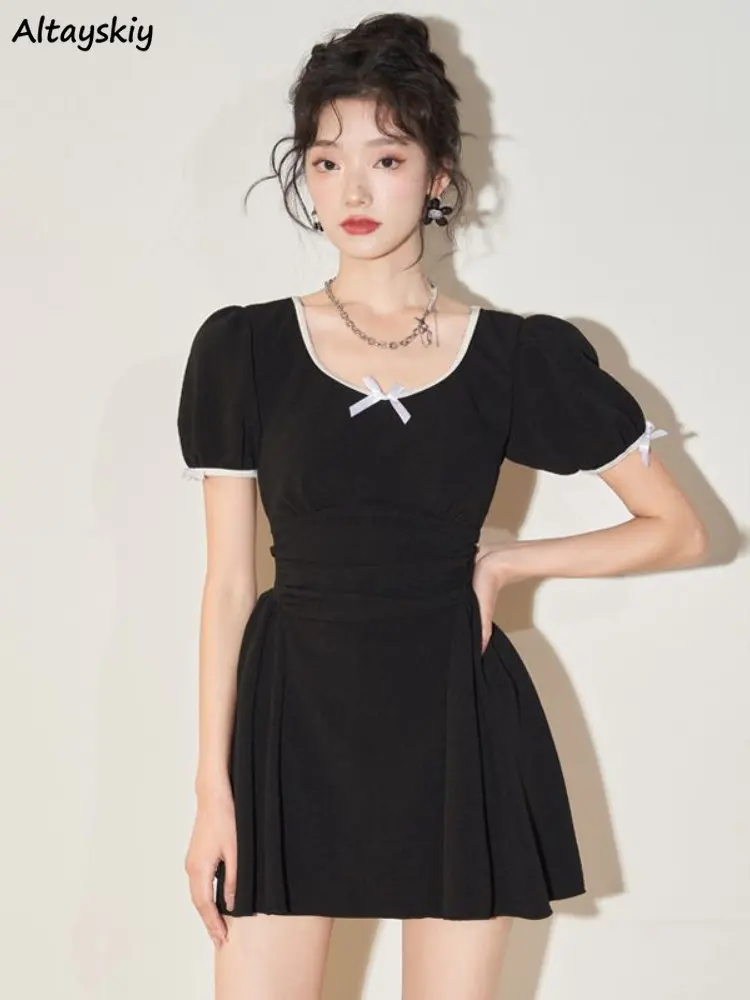 Cover-ups Women Sporty Style Bow Summer Breathable Hollow Out Hotsweet Ins Swimwear Sexy Seaside Casual Simple Hot Sale Ulzzang