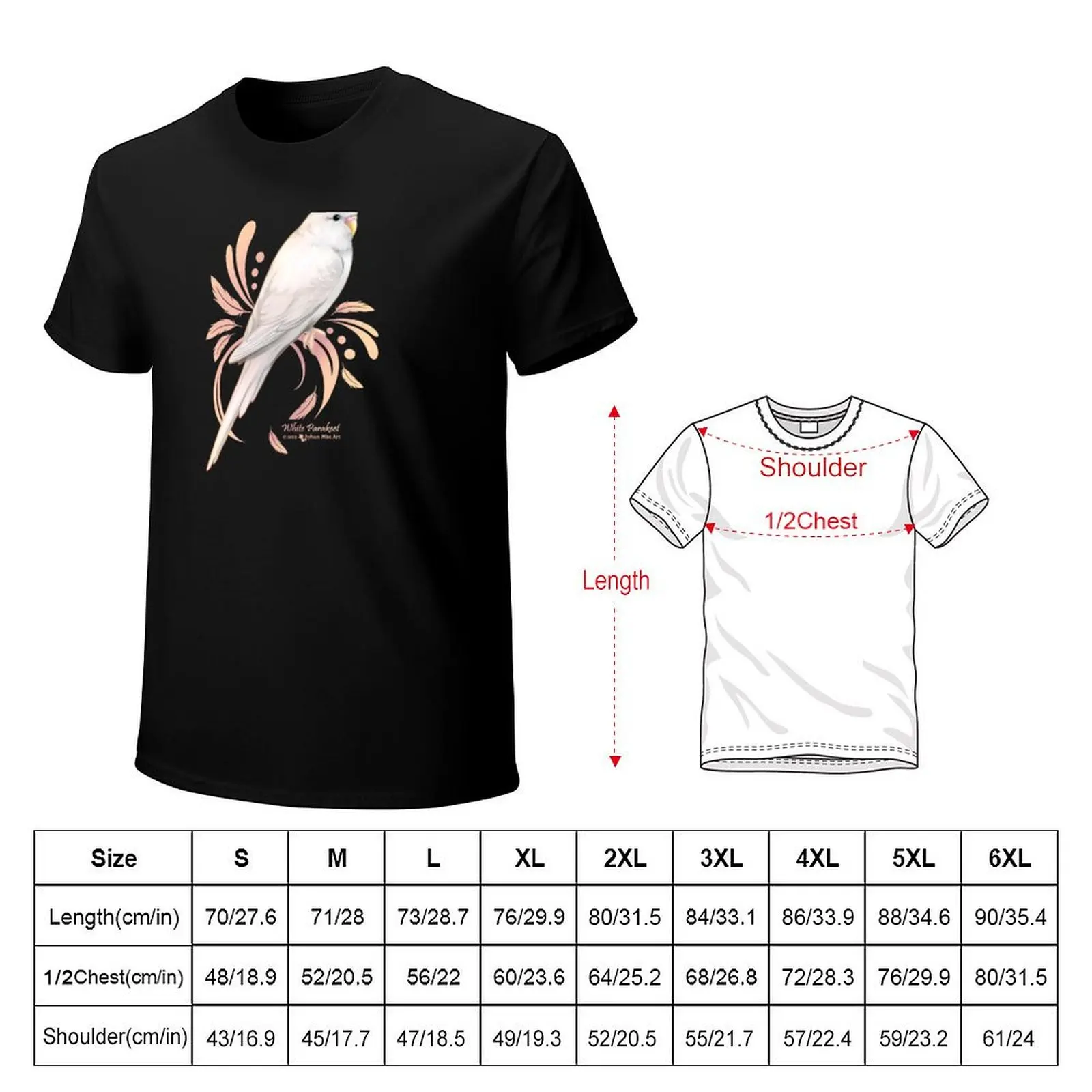 White Parakeet T-Shirt Plus Size Short Sleeve T-Shirt