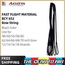 Akusta BCY652 ILF Recurve Bow String AMO 62-70 Inch 12 14 16 18 Strands Black for Archery Target Shooting