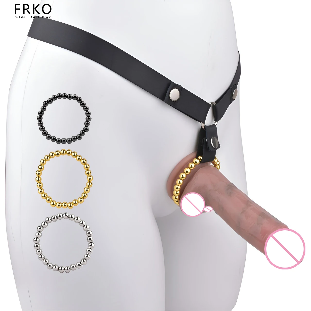 

FRKO Belt Metal Beads Penis Cock Rings Delay Ejaculation Scrotum Bondage SM Adult Games Ball Lock Stretcher Sex Toys For Men 18+