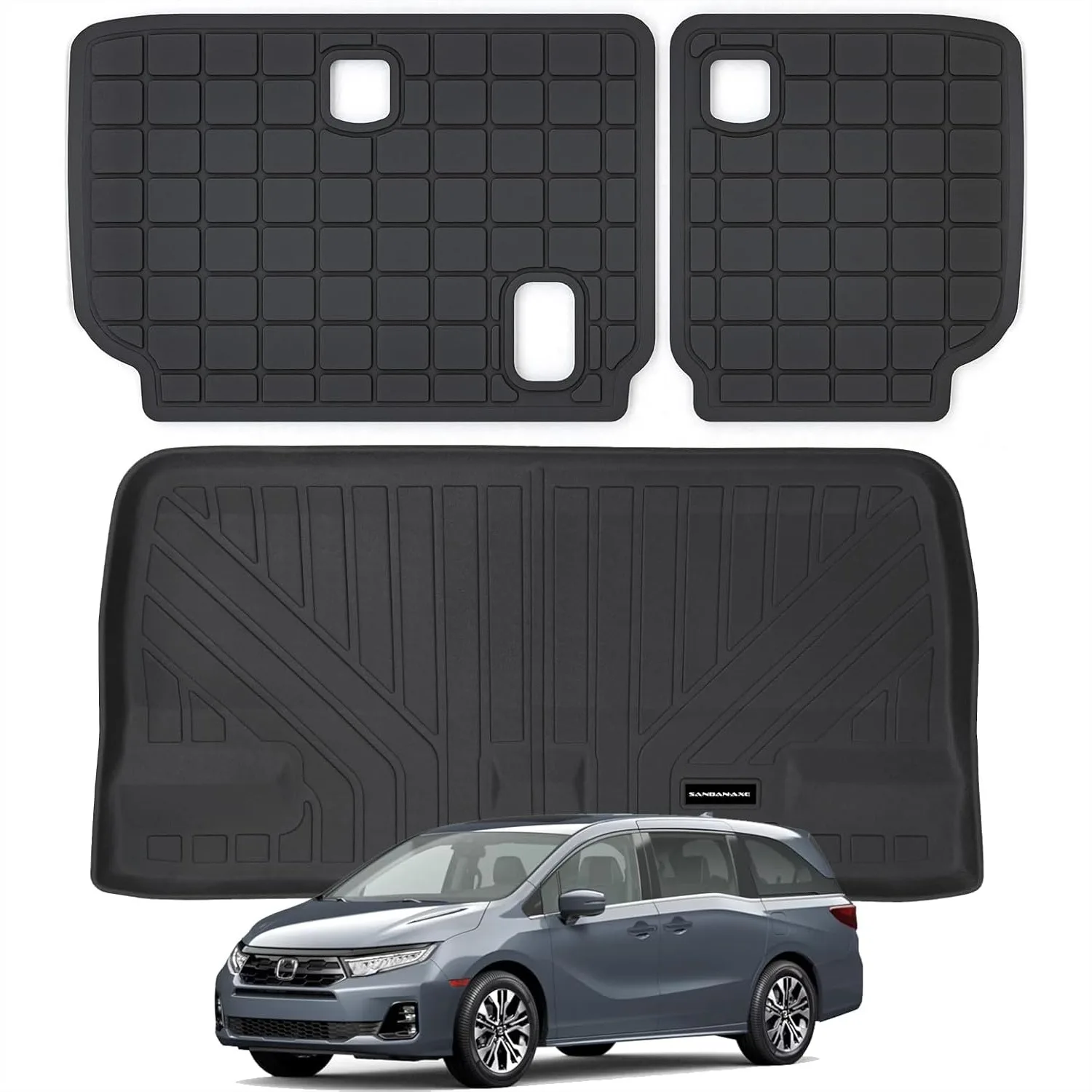 

Cargo Liner Trunk Mats for 2011-2025 Honda Odyssey, TPE All Weather Protection Car Trunk Mat Accessories Black
