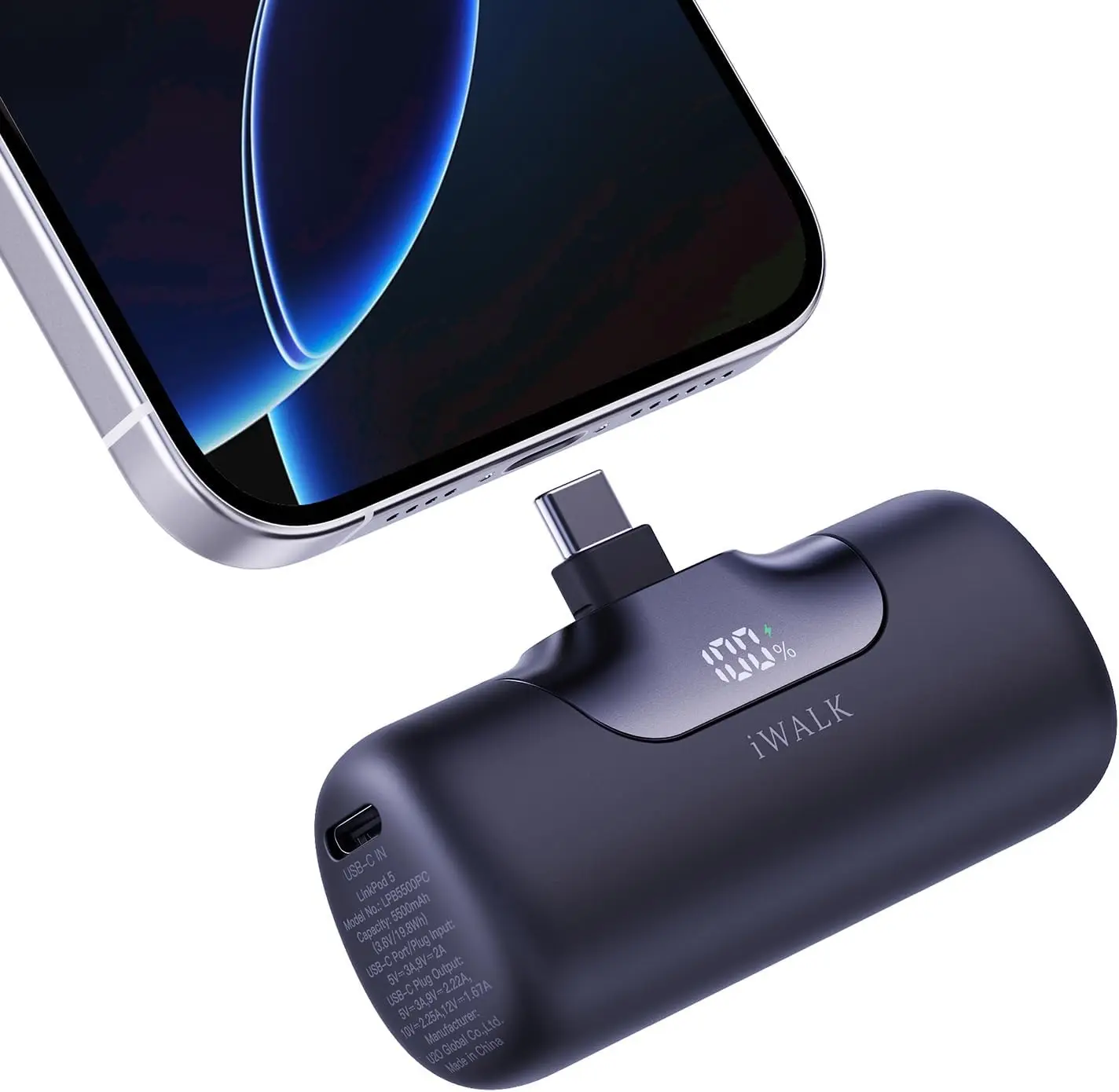 

Портативное зарядное устройство 5500 мАч, 22.5 Вт, быстрая зарядка, Power Bank USB-C для iPhone, Samsung, Android