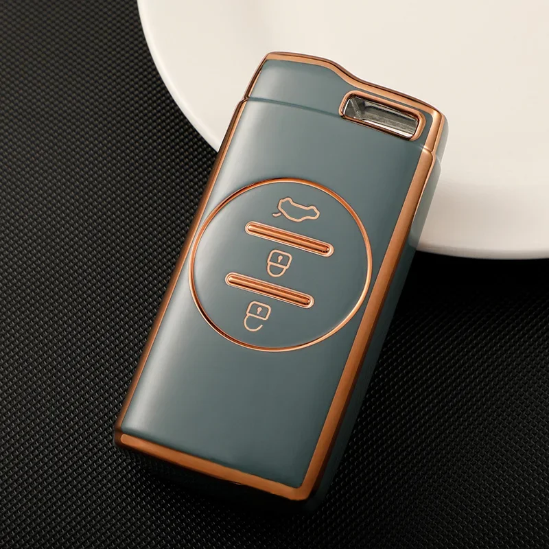 TPU Gold Edge Remote Car Key Cover Case Shell For Chery Tiggo 8 Arrizo 5 7 Pro EQ7 5x 3x Tiggo 7 Pro 2020 Gx Holder Accessories