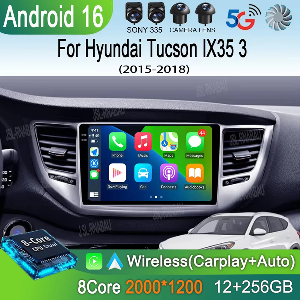 

Автомагнитола Android 16 с CarPlay для Hyundai Tucson IX35 3 2015-2018, 2DIN, мультимедийный видеоплеер, навигация GPS, головное устройство