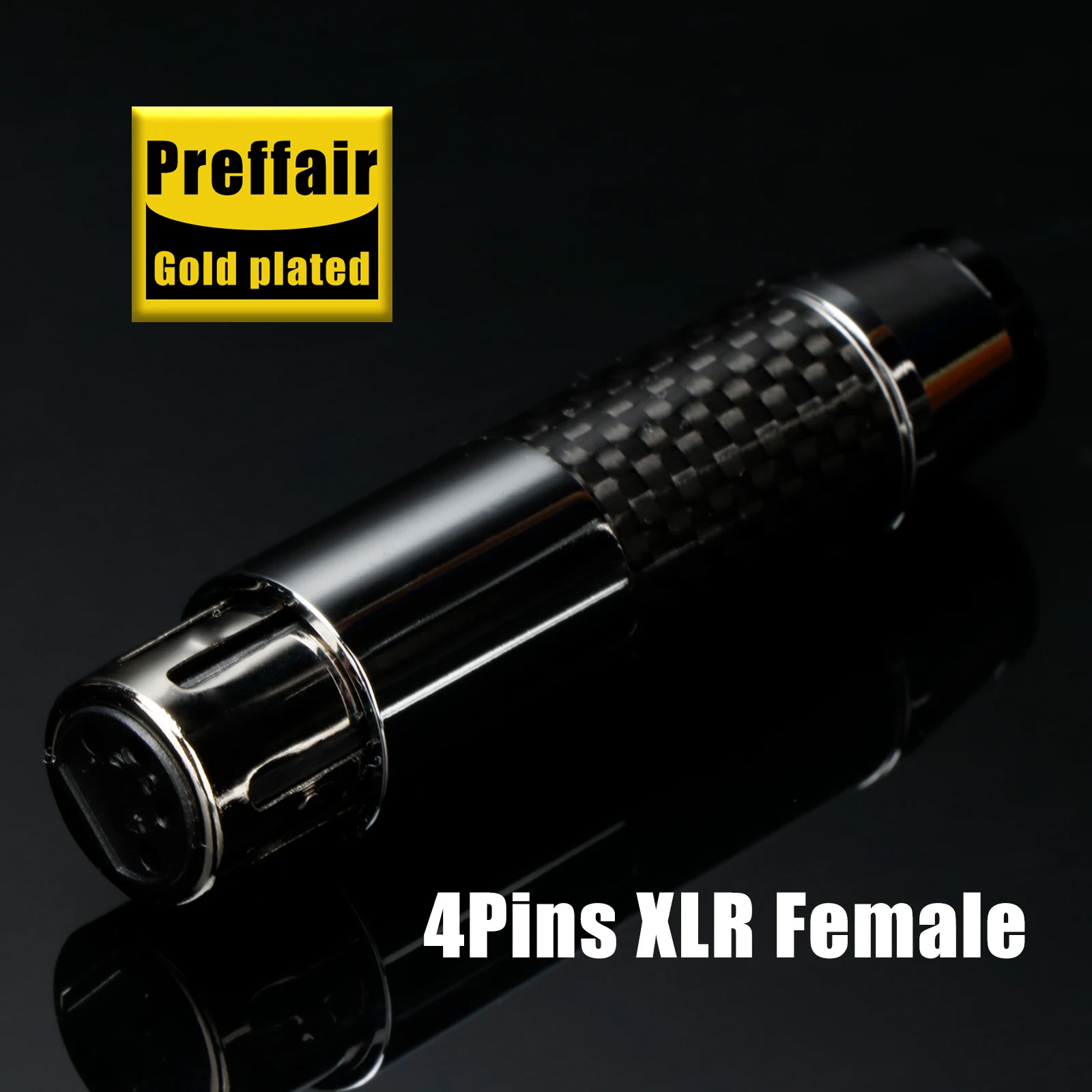 Hallo-end 4pin XLR Stecker Rhodiniert Carbon Fiber Audio XLR Stecker Buchse Stecker Für 11mm DIY verbindung Kabel