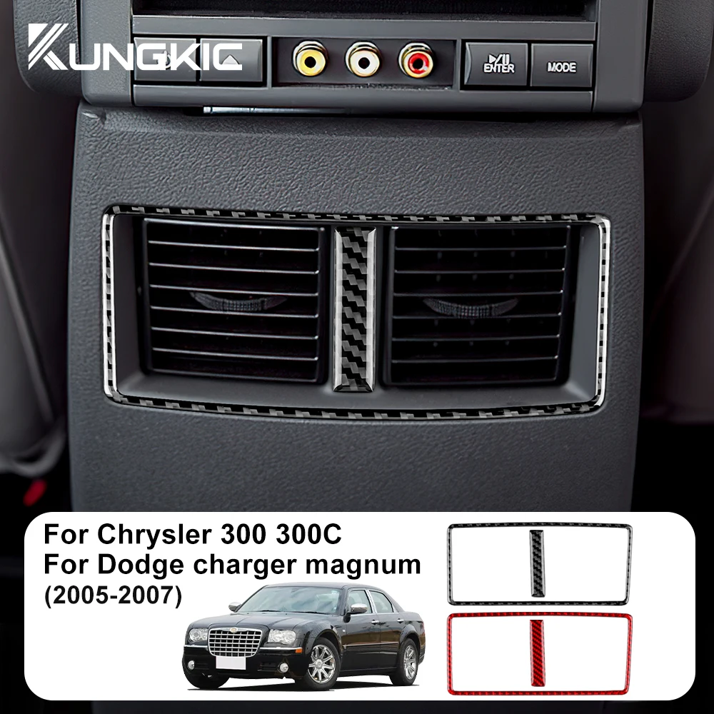 Real Soft Carbon Fiber Sticker For Chrysler 300 300C For Dodge Charger Magnum 2005 2006 2007 Car Rear Outlet Frame Interior Trim