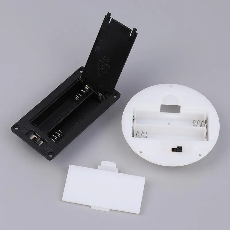1/5Pcs 2 AAA/AA 3V Battery Case With Switch Cover Round Embedded Battery Holder Battery Storage Boxes Switch Socket Container