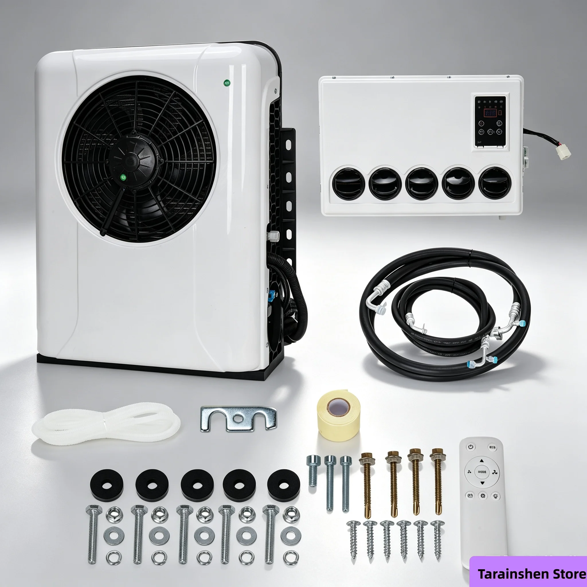 12V 12000 BTU Truck Cab Air Conditioner Split AC System for Semi Truck RV Bus Caravan Sleeper Cab Low Power Cooling