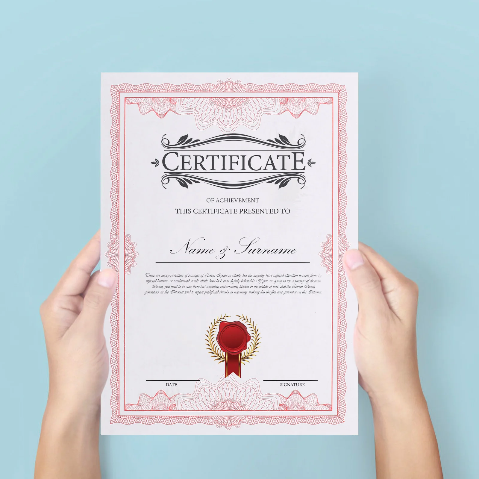 

50 Sheets Honor Certificate Inner Pages Blank Core Paper Red High Grade Printable Awards Graduation Student Appreciation