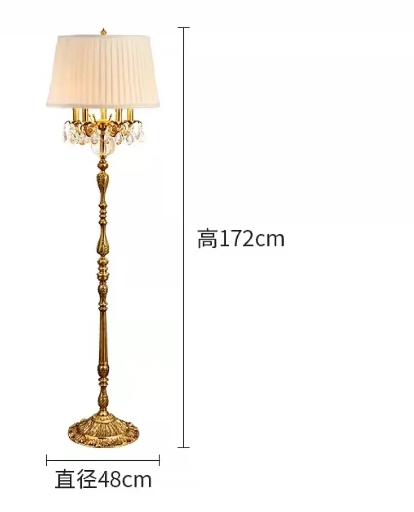 

Living Room LED Stand Floor Lamp Hotels Decoration Classic Style Antique Crystal Chandelier Brass Table Lamp Lighting