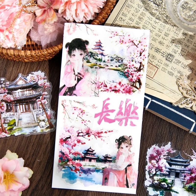 20Sheets Patio Handbook Decorative Material Stickers Supplies Spring Garden Autumn Mountains pack Forest Scrapbook 170*103mm