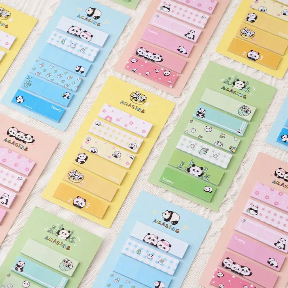 Stationery Kawaii Panda Sticky Notes Cartoon Creative Note Pads Durable Girl Heart Label Paper Stickers To Do List