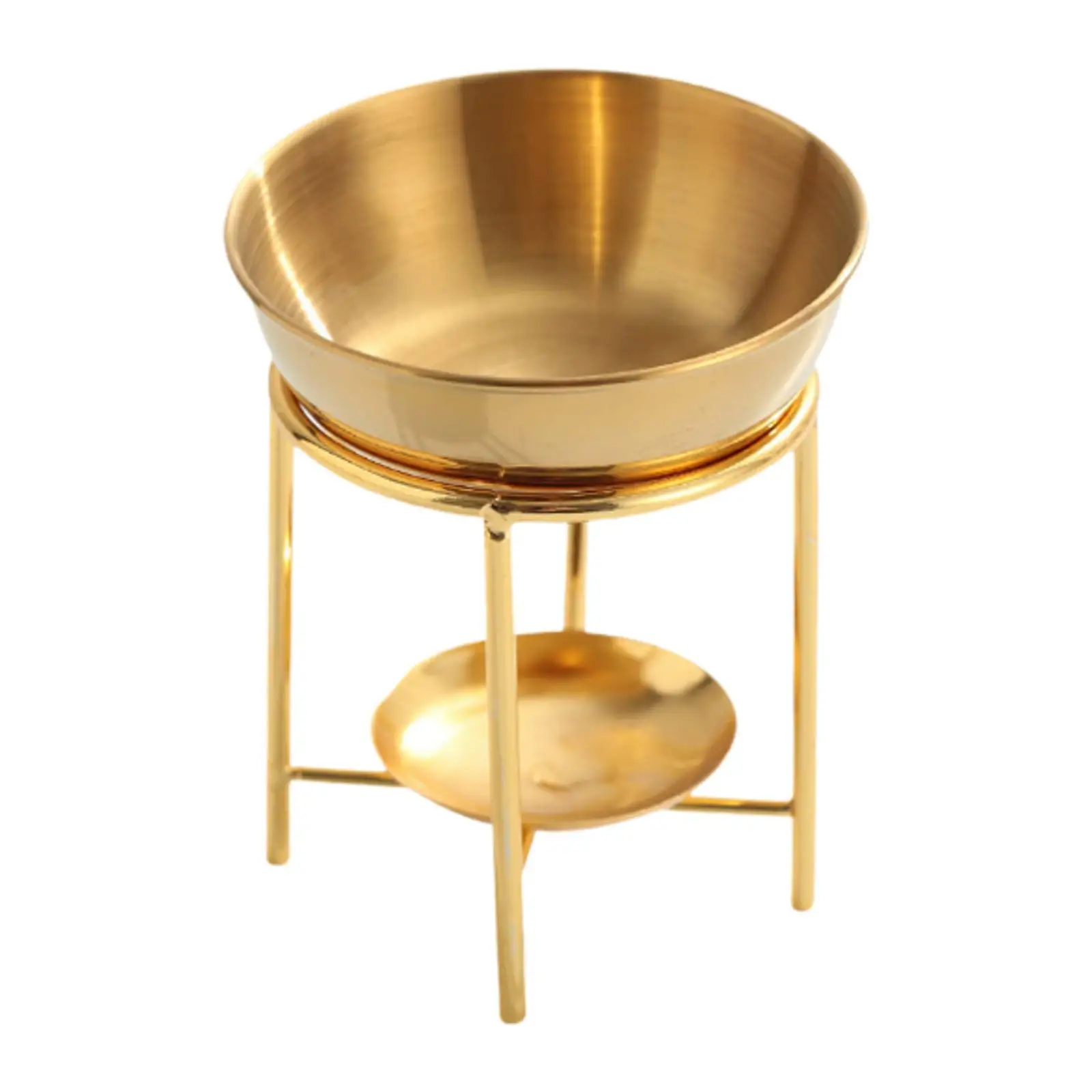 Essential Oil Burner Tealight Candle Holder Stainless Steel,Gold Decorative Waxes Melt Burner Aroma Oil Warmer for Yoga SPA