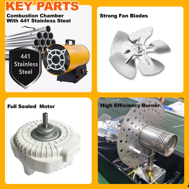 30KW عرض مزدوج كفاءة عالية المتانة الصناعية غاز البترول المسال البروبان البيوتان سخان الهواء لمزارع الخضروات والزراعة #5