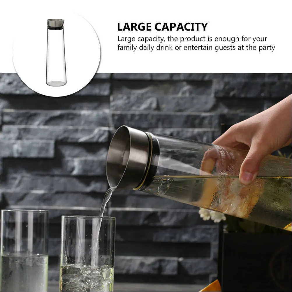 

Transparent High Borosilicate Glass Water Pitcher Large Capacity Elegant Design Leakproof for Home Office Party Use