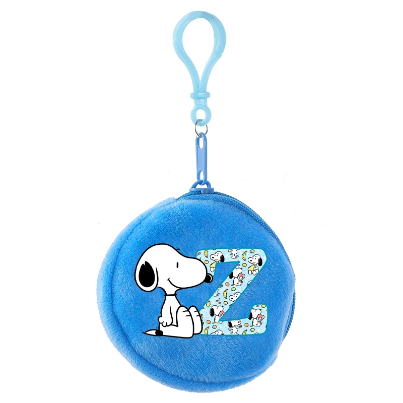 سنوبيس الأزرق محافظ صغيرة الكرتون أنيمي نمط رسالة A-Z طباعة محفظة نسائية للعملات المعدنية بنين بنات لطيف محافظ قلادة هدايا حفلة عيد ميلاد #4