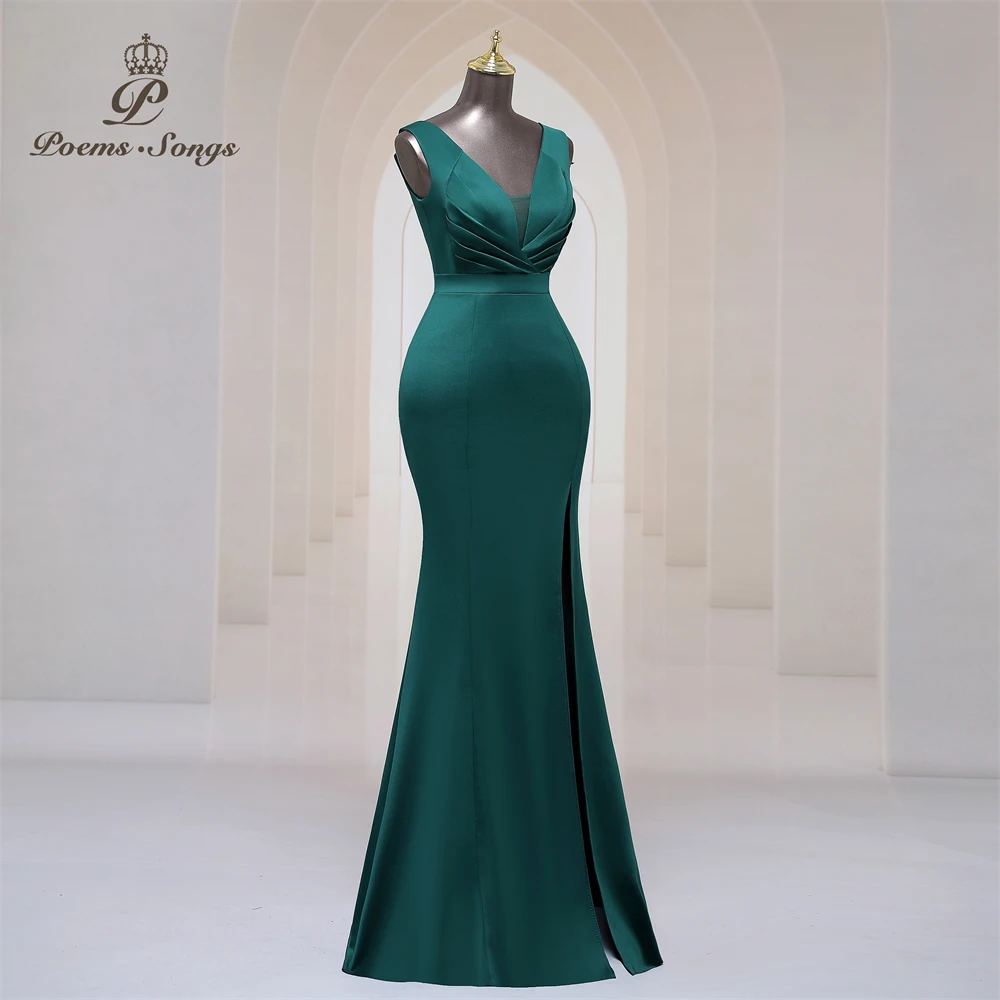 luxury dress Deep V neck soft satin evening dresses for women party dresses Bridesmaid dress formal occasion dress prom dresses