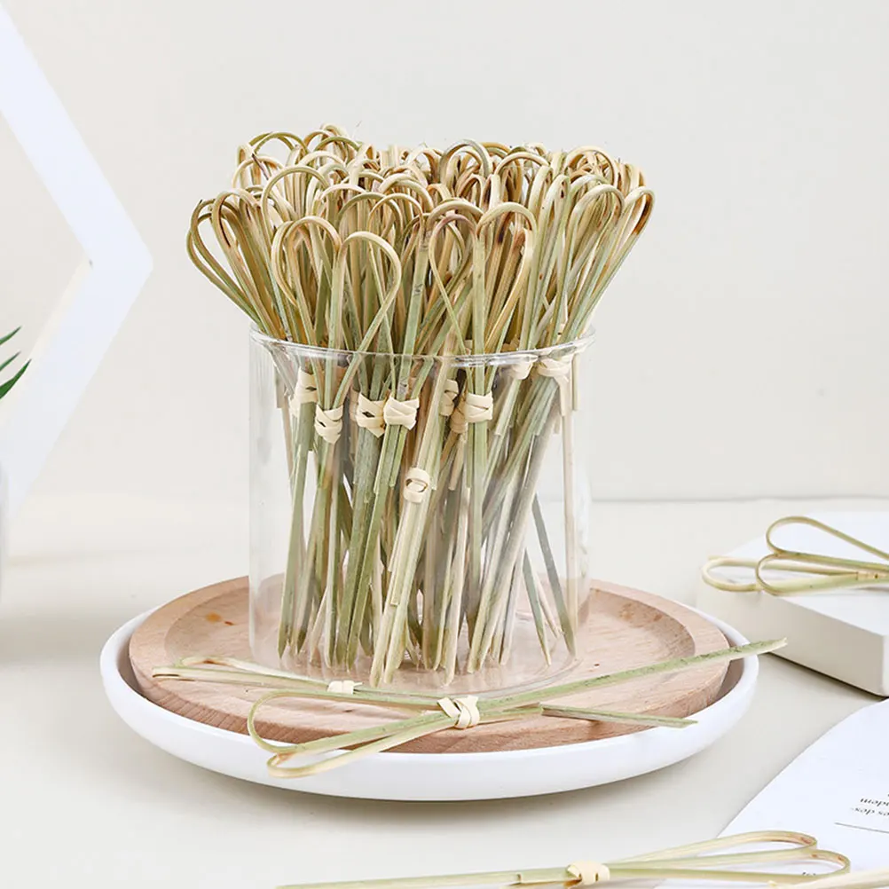 

200pcs Bamboo Picks 12cm Design Party Toothpicks Disposable Fruits Skewers For Appetizers