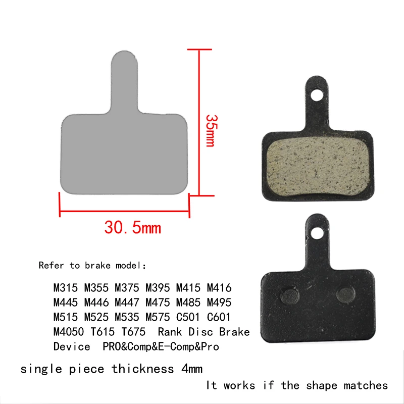 2pcs MTB Mountain Bike Brake Pads Cycling Resin Organic Disc Road Cycling Parts for SHIMANO M375 M445 M446 Bicycle Parts image 5