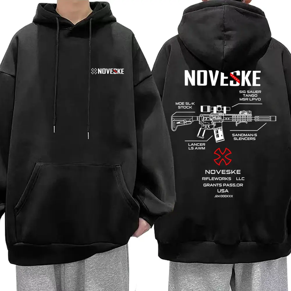 

Gun Noveske Graphic Hoodie Men Women Casual Fleece Cotton Pullover Male Hip Hop Fashion Oversized Streetwear Man Vintage Hoodies