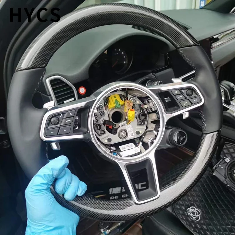 Popular Upgrades Car Interior Carbon Fiber Steering Wheel For Porsche Panamera 970 971 Cayenne Macan 996 997 718 991 911