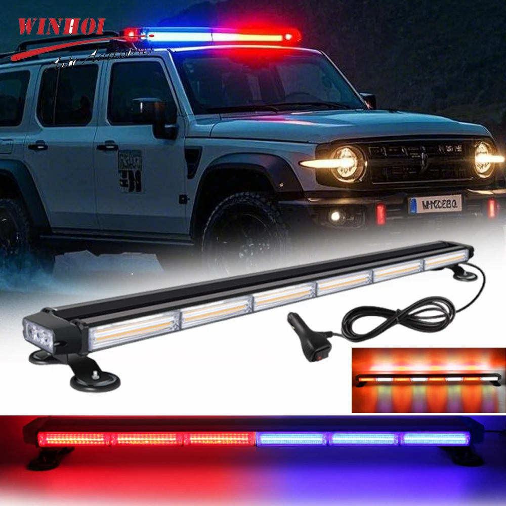 

COB LED Strobe Rooftop Flashing Light Bar Double Side Warning Beacon Safety Police Strobe Lights for Emergency Vehicles Truck