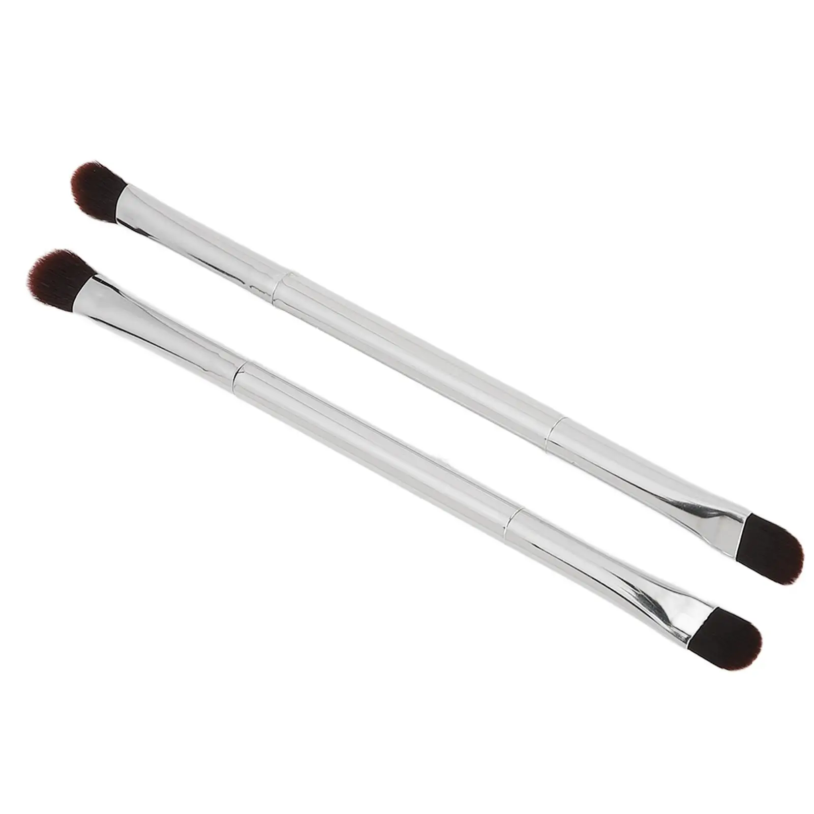 2 stücke doppel endige Lidschatten pinsel-profession elle weiche Concealer Make-up-Tools, Silber