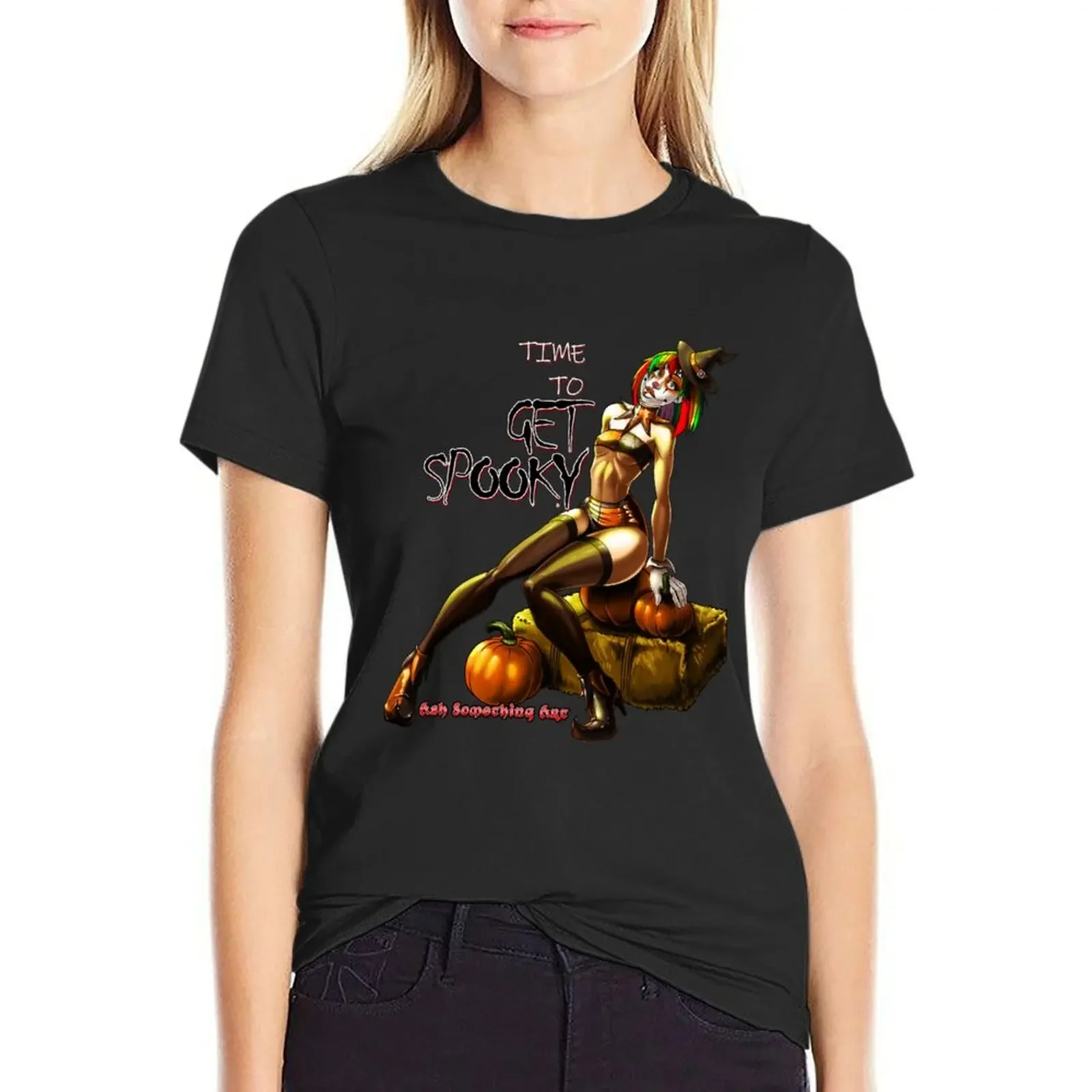 

Time To Get Spooky - Dizzy Dripps T-Shirt blacks female cute tops blanks Women clothing