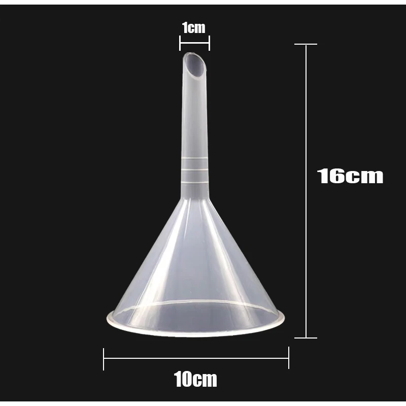 플라스틱 깔때기 작은 입 액체 오일 깔때기, 실험실 용품 도구, 학교 실험 용품, 90mm