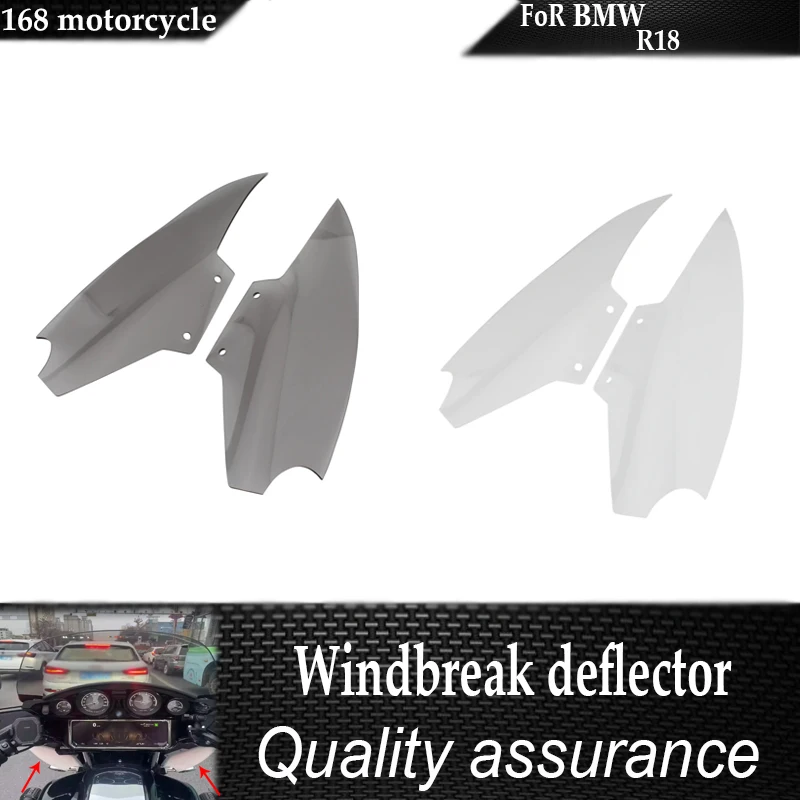 

FoR BMW R18 Bagger R18 B Motorcycle Upper Fairing Air Deflector Side Wing Windshield Smoked Transparent