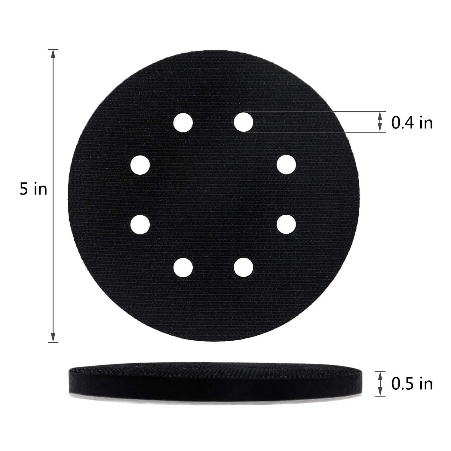 1/3/5 Pcs 5 Inch 8 Holes Soft Density Interface Pads Hook and Loop Backing Pad for Sander Polishing and Sanding Metal Wood Car