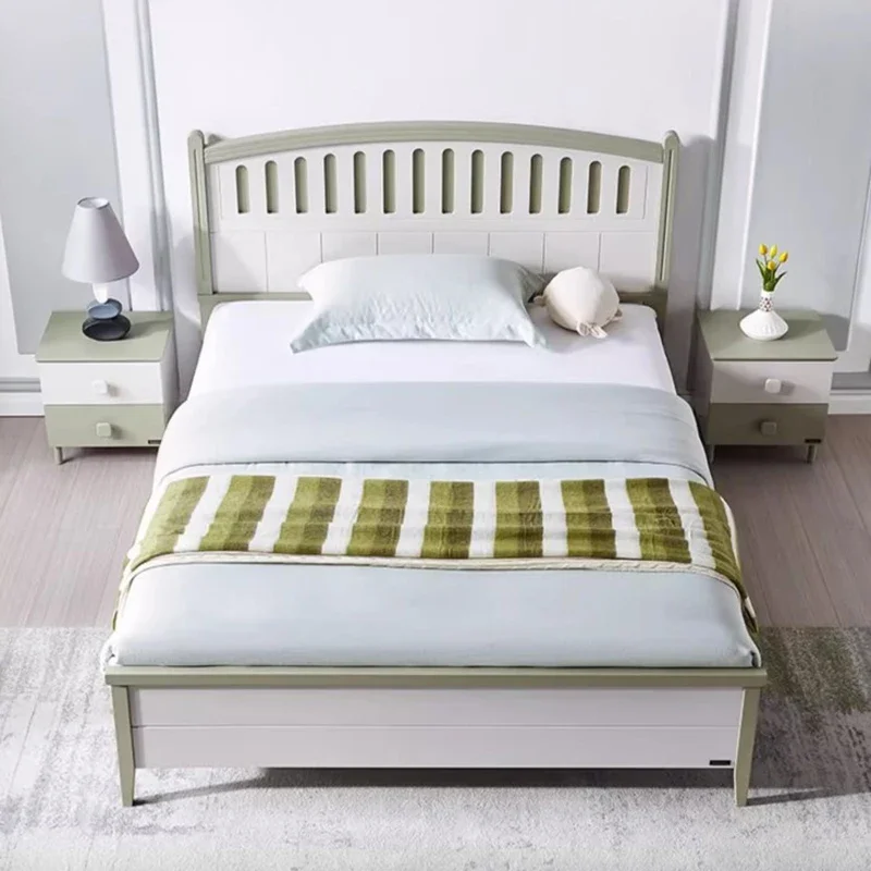 #White Wooden Master Bed Large High End Sleeping Human Double Bed Frame Modern Design Muebles Para Dormitorio Nordic Furniture