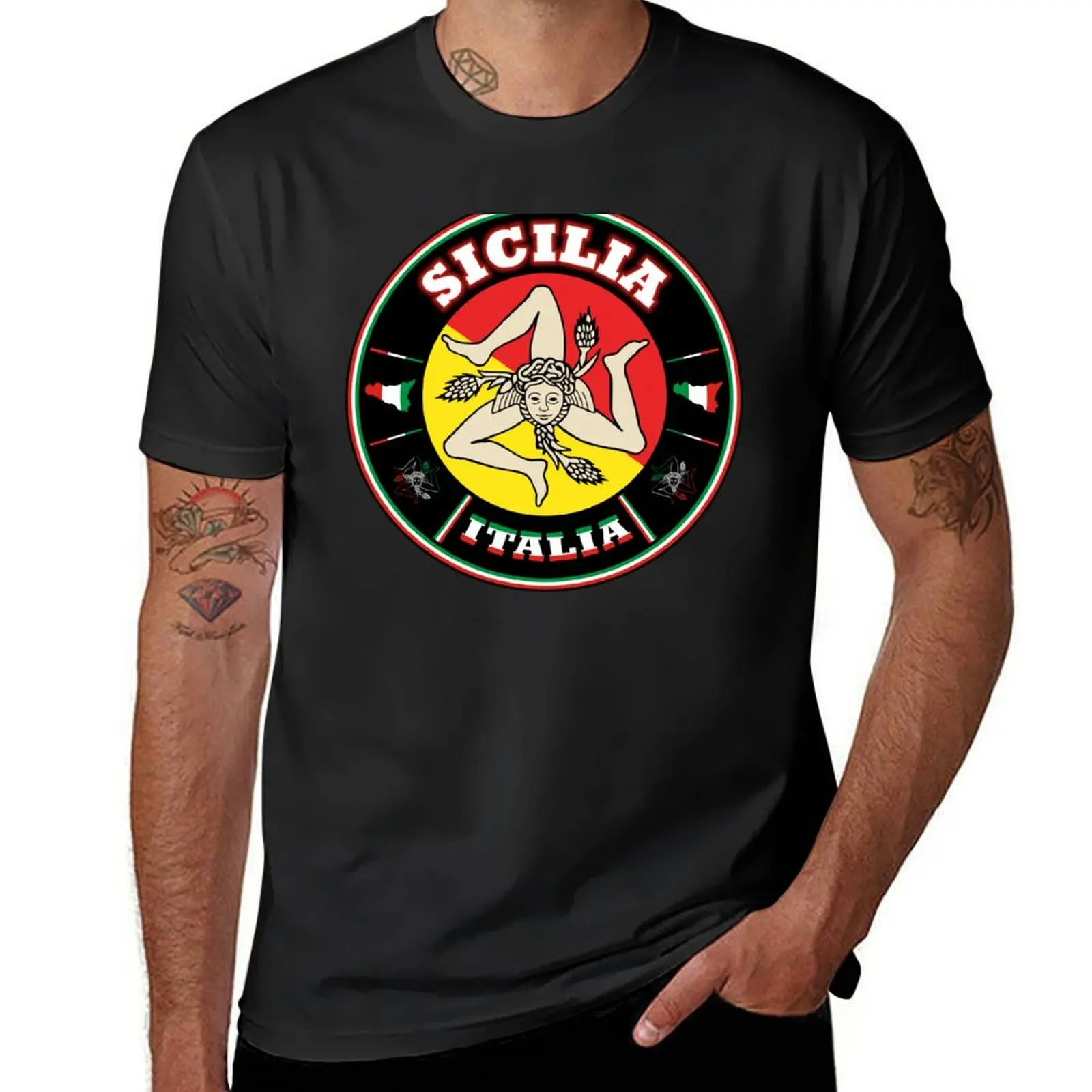 

Sicilia Italia bandiera flag T-Shirt new edition summer clothes sports fans plain mens graphic t-shirts anime