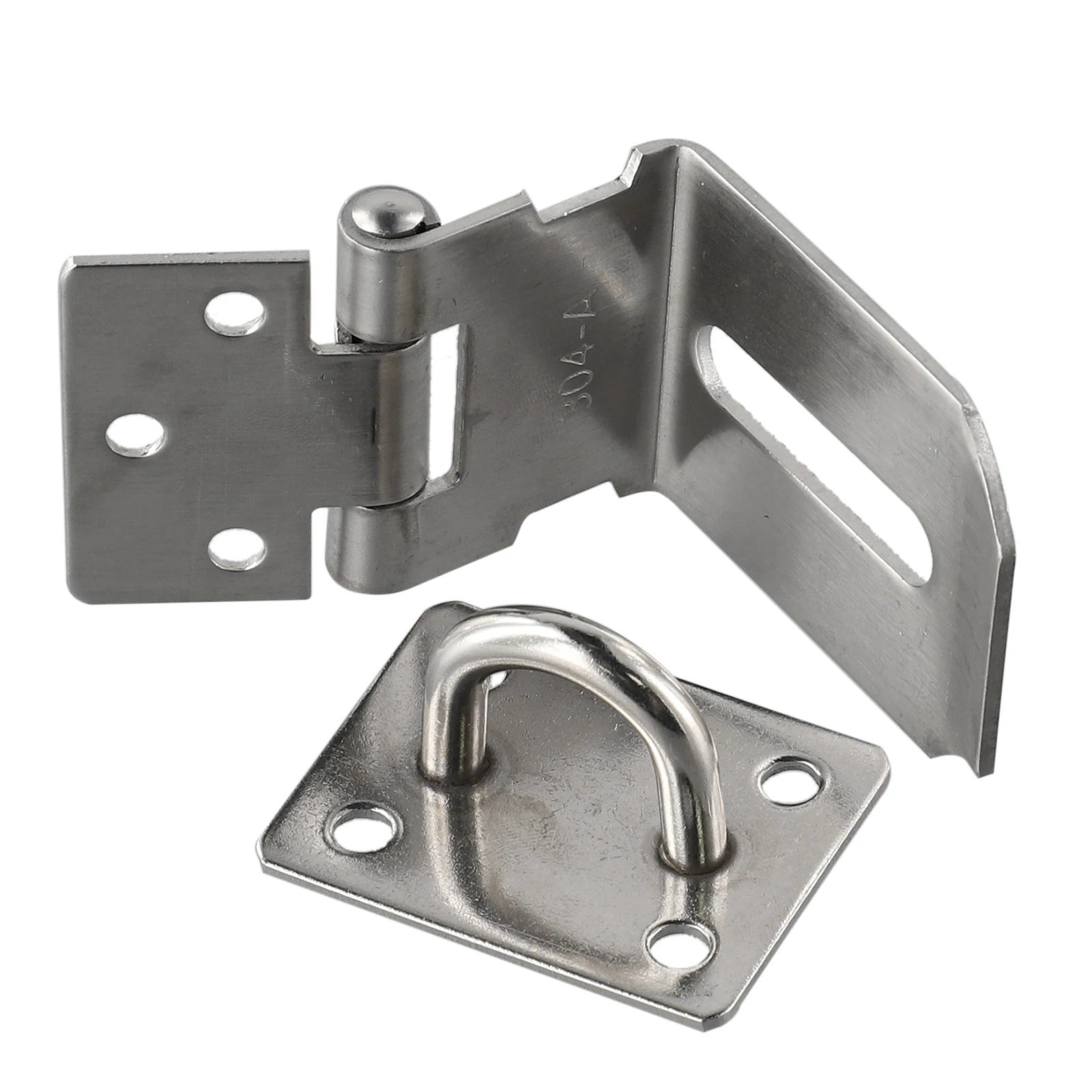 

New Door Padlock Plate Latch Lock Security Silver Hasp Home Stainless Steel Staple 90 Degrees Bedrooms Cabinet