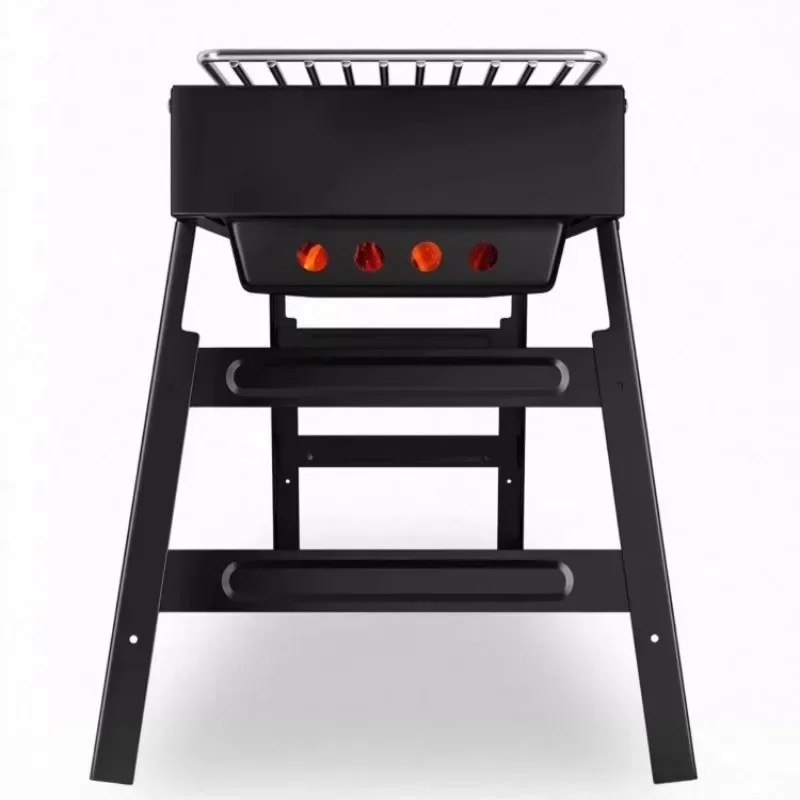 Household Barbecue Grill Stove Stainless Steel Outdoor Camping Folding Charcoal Stove Park Picnic Camp Cooking Supplies 6
