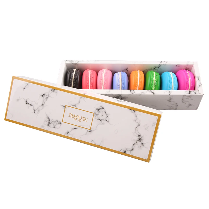 Boîtes en carton personnalisées pour strass, emballage alimentaire, cadeau macaron rond, produit en stock