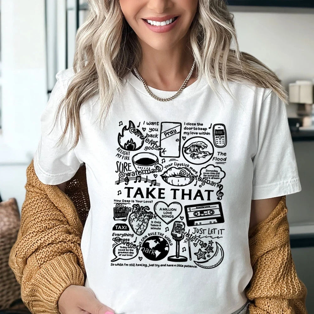 Take That This Life on Tour 2024 T-shirts Vintage Music Tour Women\'s Tees Take That Band Fan Gift Take That and Party Tour Tops